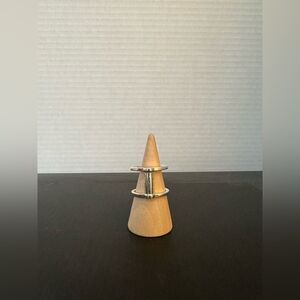 Sterling silver open cut wide band size 6